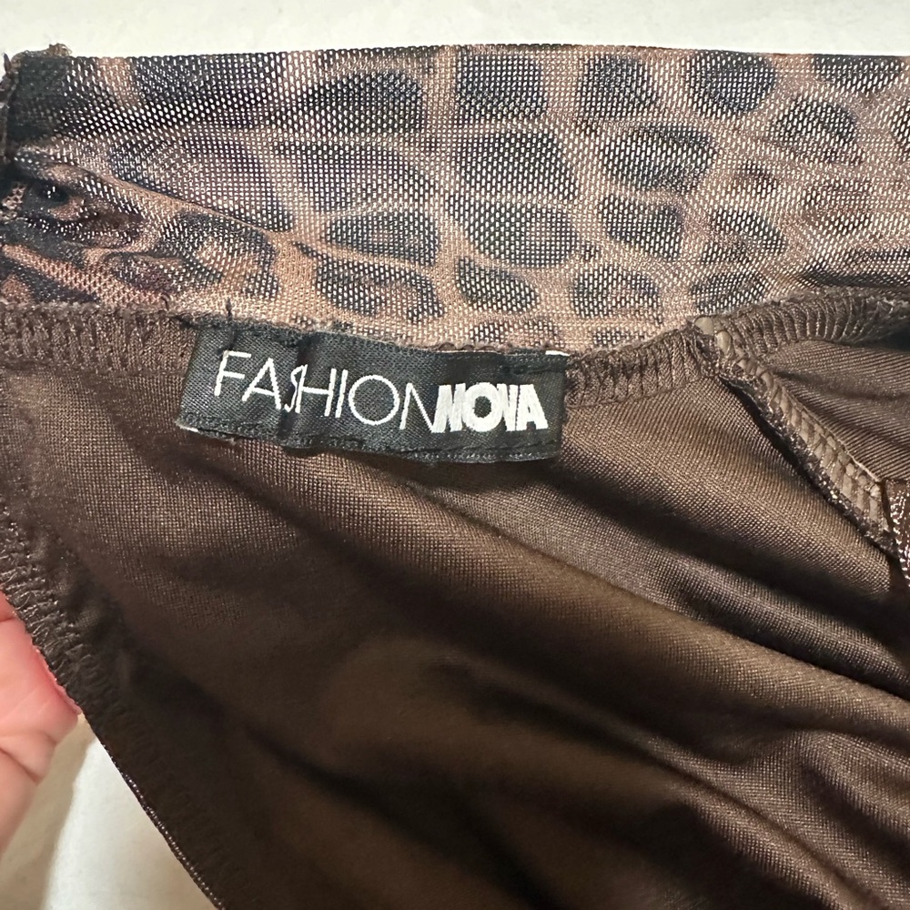 Fashion Nova Sexy In Snake Mesh Jumpsuit - Brown - Picture 7 of 10